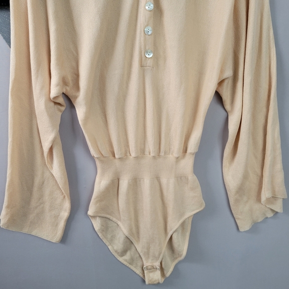 Zara Knit Wide Sleeve Button Front Bodysuit S - Picture 7 of 15